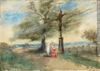 Original title:  Painting - sketch Idols William Brymner About 1892, 19th century Watercolour and ink on paper 12.5 x 18 cm Transfer from McGill University M966.176.48 © McCord Museum Keywords: 