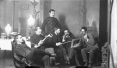 Original title:  Members of the Ottawa School of Art. Left to right: Franklin Brownell, Michel Frechette, William Brymner, John Watts, Frank Checkley and Lawrence Fennings Taylor. 