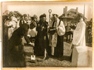 Original title:  In this 1913 image from the sod-turning for the new school, Rose Grier appears in the centre with Bishop Sweeny, the Bishop of Toronto. Image courtesy of the Bishop Strachan School Museum & Archives (Toronto, Ontario).
