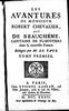 Original title:  Title page of "Les avantures de Monsieur Robert Chevalier, dit De Beauchêne : capitaine de flibustiers dans la Nouvelle-France" by Alain René Le Sage. Published at Paris : Chez Etienne Ganeau, 1732.
Source: https://archive.org/details/cihm_36377/page/n7/mode/2up