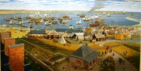 Titre original&nbsp;:  Painting based on Lewis Parker's View from a Clock Tower, Louisbourg, 1744.
