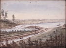 Titre original&nbsp;:  Hogs Back Locks, Rideau Canal. 
Date:	ca. 1835
Reference:	Box number: A027-02
Type of material:	Art
Found in:	Archives / Collections and Fonds
Item ID number:	2833771
Artist: Burrows, John, 1789-1848
