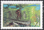 Original title:  Brûlé approche du lac Supérieur = Brûlé nears Lake Superior [philatelic record].  Philatelic issue data Canada : 34 cents