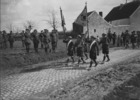 Original title:  (W.W.I - 1914 - 1918) 72nd Inf. Bn marching past Gen Currie ohain Belgium. April 1919. 