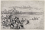Original title:  The Blackfoot Indians under Crowfoot crossing the Bow River, September 10, 1881. 