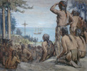 Original title:  Jacques Cartier dresse une croix, Québec, 1534. 