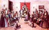 Original title:  Premier arbre de Noël en Amérique du nord fait par la baronne Riedesel à Sorel