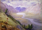 Original title:  Painting The Leather Pass, Rocky Mountains William George Richardson Hind About 1862, 19th century Watercolour and graphite on paper 22.6 x 31.2 cm Gift of Mr. David Ross McCord M472 © McCord Museum Keywords:  Landscape (2230) , Painting (2229) , painting (2226)