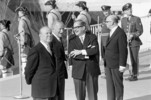 Original title:  Closing ceremonies of Expo 67 with Prime Minister of Canada Lester B. Pearson, Governor General Roland Michener, Prime Minister of Quebec Daniel Johnson and Maire of Montreal, Jean Drapeau. 