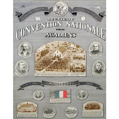 Original title:  Poster for the second Acadian national convention in Miscouche, 1884