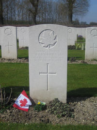 Original title:  Grave Marker – One of first 42 Japanese Canadian soldiers enlisted in Calgary, 1916. From the Canadian Virtual War Memorial. The grave is located in the Aix-Noulette Communal Cemetery Extension, in France.