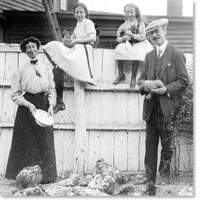 Original title:  Fannie McNeil, ca. 1910, with her husband, Hector, and daughters Betty and Margaret. Image courtesy of Archives and Special Collections (William Knowling, Collection MF-276), Queen Elizabeth II Library, Memorial University of Newfoundland, St. John's, NL.