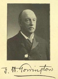 Original title:  Frederick Herbert Torrington. From: Commemorative biographical record of the county of York, Ontario: containing biographical sketches of prominent and representative citizens and many of the early settled families by J.H. Beers & Co, 1907. https://archive.org/details/recordcountyyork00beeruoft/page/n4 