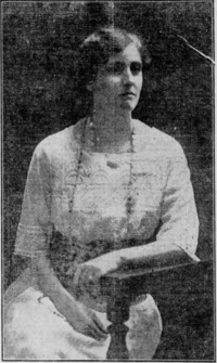 Original title:  Winona Flett (Mrs. F. J. Dixon). Winnipeg Tribune, October 14, 1914, page 6.