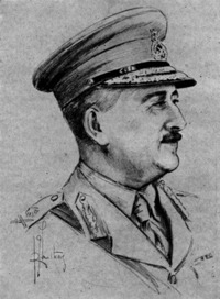Original title:  John George Adami, 1862-1926 - Major-General Gilbert Lafayette Foster, C.B., Director General Medical Services, Overseas Military Forces of Canada, frontispiece from War Story of the Canadian Army Medical Corps: Volume I, The First Contingent, to the Autumn of 1915, By John George Adami, 1862-1926. London: Colour Ltd. & The Rolls House Publishing Co., Ltd., 1918. https://digital.library.upenn.edu/women/adami/camc/camc.html