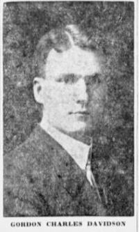 Titre original&nbsp;:  Gordon Charles Davidson. Image from: The Vancouver Sun (Vancouver, British Columbia, Canada) - 31 May 1922, Page 3. 