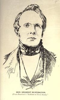 Original title:  Hon. Herbert Huntington. From: Collections of the Nova Scotia Historical Society, Halifax, 1878. Vol. 16. 
Source: https://archive.org/details/collectionsofnov16novauoft/page/180/mode/2up 