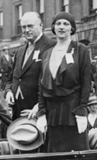 Original title:  Crop of R.B. Bennett and Mildred Bennett. Source: Library and Archives Canada. Item ID number: 3212465. Harold Daly fonds. 