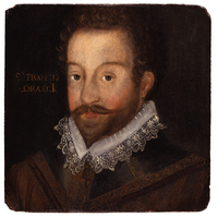 Titre original&nbsp;:    Description English: Sir Francis Drake, by Jodocus Hondius (died 1612). See source website for additional information. This set of images was gathered by User:Dcoetzee from the National Portrait Gallery, London website using a special tool. All images in this batch have been confirmed as author died before 1939 according to the official death date listed by the NPG. Date Unknown, but author died in 1612 Source National Portrait Gallery, London: NPG 1627   While Commons policy accepts the use of this media, one or more third parties have made copyright claims against Wikimedia Commons in relation to the work from which this is sourced or a purely mechanical reproduction thereof. This may be due to recognition of the "sweat of the brow" doctrine, allowing works to be eligible for protection through skill and labour, and not purely by originality as is the case in the United States