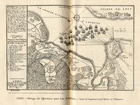 Titre original&nbsp;:  1690 - Siège de Québec par les Anglais carte de l'ingénieur royal Robert de Villeneuve / [image fixe] : Robert de Villeneuve, ca 1645-ca 1692