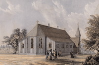Titre original&nbsp;:  Church of St. John the Evangelist, Toronto.; Author: Hay, William (1818-1888); Author: Year/Format: 1859, Picture