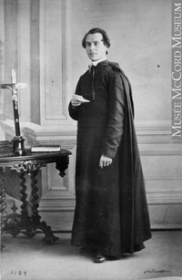Original title:  Photograph Rev. H. Verreau, Montreal, QC, 1862 William Notman (1826-1891) 1862, 19th century Silver salts on paper mounted on paper - Albumen process 8.5 x 5.6 cm Purchase from Associated Screen News Ltd. I-5189.1 © McCord Museum Keywords:  male (26812) , Photograph (77678) , portrait (53878)