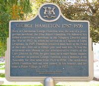 Original title:    Description Plaque about the life of George Hamilton (eponymous founder of Hamilton, Ontario) in Hamilton, Ontario Date 24 October 2007 Source Own work Author User:Saforrest Permission (Reusing this file) GFDL/CC-by-SA 3.0

Camera location 43° 15′ 17.18″ N, 79° 52′ 3.96″ W This and other images at their locations on: Google Maps - Google Earth - OpenStreetMap (Info)43.254771668317986;-79.86776769161224

