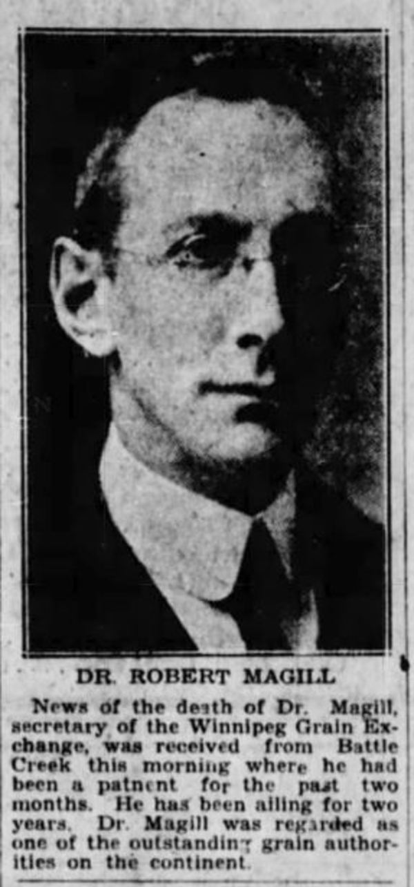 Titre original :  Robert Magill. Winnipeg Tribune, 15 January 1930, page 1.