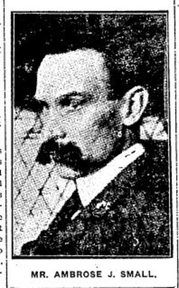 Titre original :  Mr. Ambrose J. Small. Source: Toronto Daily Star [Toronto, Ontario]. 03 Jan 1920: page 1. 