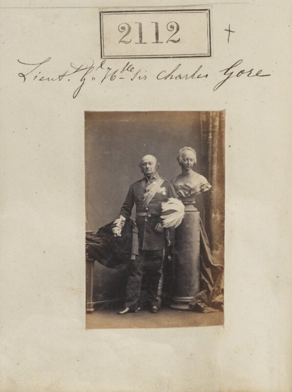 Titre original :  Sir Charles Stephen Gore by Camille Silvy. 
albumen print, 13 February 1861
3 3/8 in. x 2 1/8 in. (86 mm x 55 mm) image size
Purchased, 1904
Photographs Collection
NPG Ax51502 
National Portrait Gallery, London, England. Used under Creative Commons Attribution-NonCommercial-NoDerivs 3.0 Unported (CC BY-NC-ND 3.0).