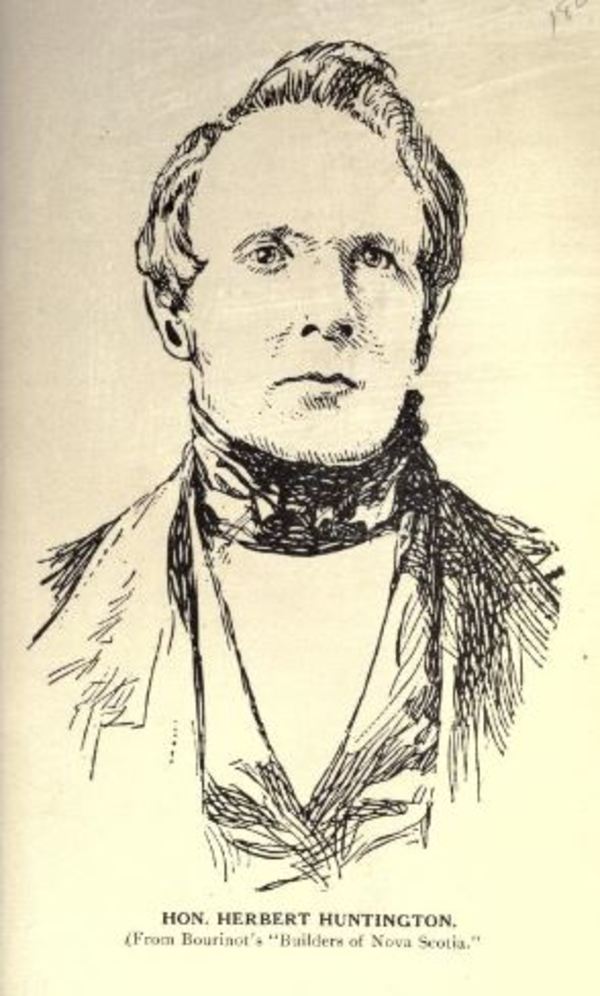 Titre original :  Hon. Herbert Huntington. From: Collections of the Nova Scotia Historical Society, Halifax, 1878. Vol. 16. 
Source: https://archive.org/details/collectionsofnov16novauoft/page/180/mode/2up 