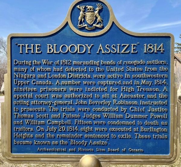 Titre original :  “The Bloody Assize” 1814 Marker - from the Historical Marker Database. 