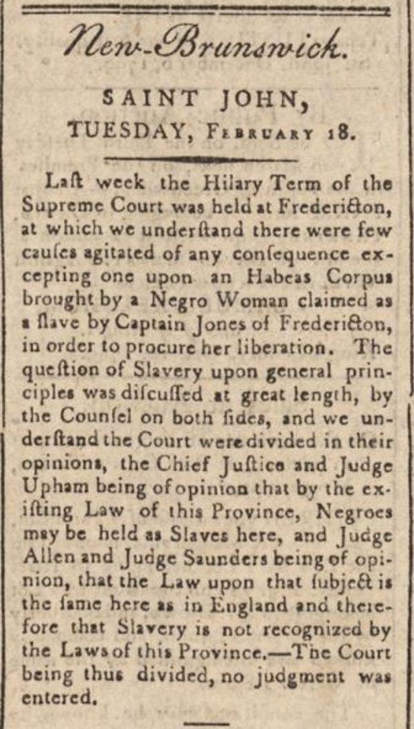 Titre original :  Royal Gazette (N.B.) 25 July 1786 