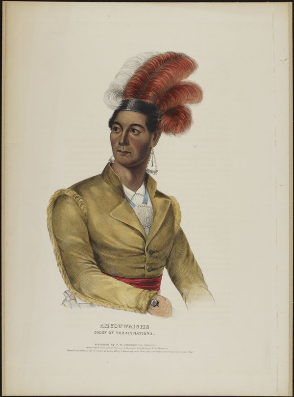 Titre original :  Ahyouwaighs, Chief of the Six Nations  [John Brant]