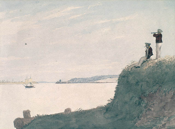 Titre original&nbsp;:  Mouth of Charlottetown Harbour and its Blockhouse, Prince Edward Island. 