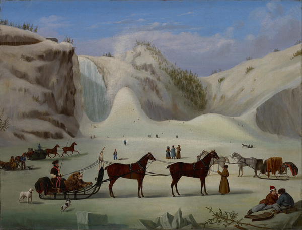 Titre original :    Artist Robert Clow Todd 1866 (Canadian) (Painter, Details of artist on Google Art Project) Title The Ice Cone, Montmorency Falls, Québec Object type Unknown Date c. 1845 Medium oil on canvas English: oil on canvas Dimensions Height: 512 mm (20.16 in). Width: 679 mm (26.73 in). Current location Art Gallery of Ontario Native name Art Gallery of Ontario Location Toronto Coordinates 43° 39′ 14.0″ N, 79° 23′ 34.0″ W Established 1900, renamed 1966 Website www.ago.net Accession number 87/94 Source/Photographer Google Art Project: Home - pic


