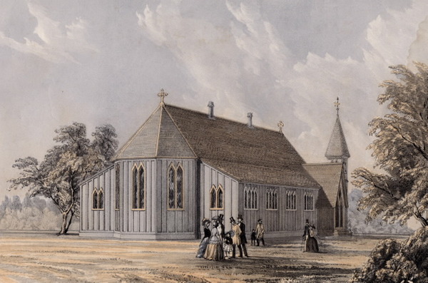 Titre original :  Church of St. John the Evangelist, Toronto.; Author: Hay, William (1818-1888); Author: Year/Format: 1859, Picture