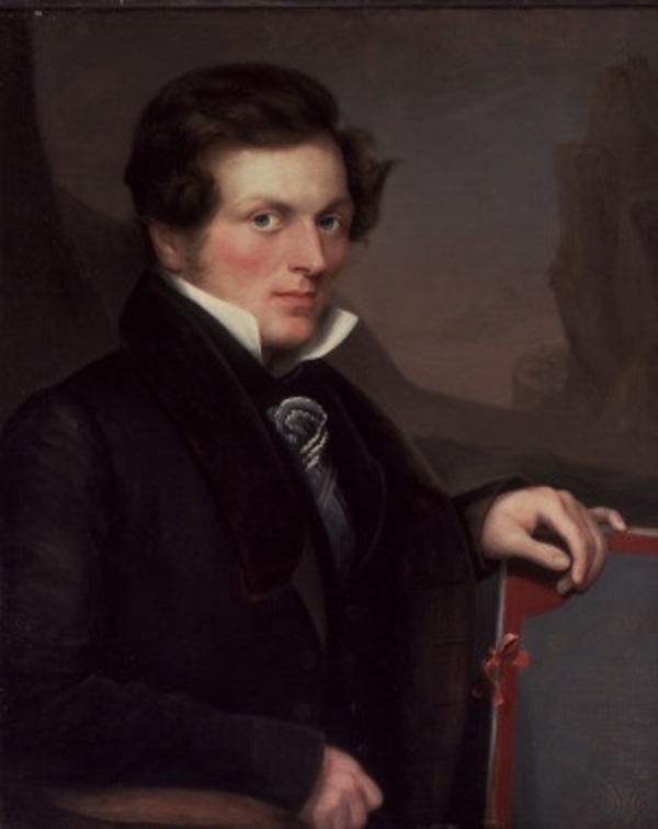 Titre original :  Peter Rindisbacher (1806-1834). Oil painting by George Markham, 1830. Missouri History Museum