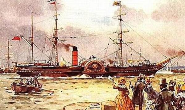 Titre original&nbsp;:  File:RMS Britannia 1840 paddlewheel.jpg - Wikimedia Commons